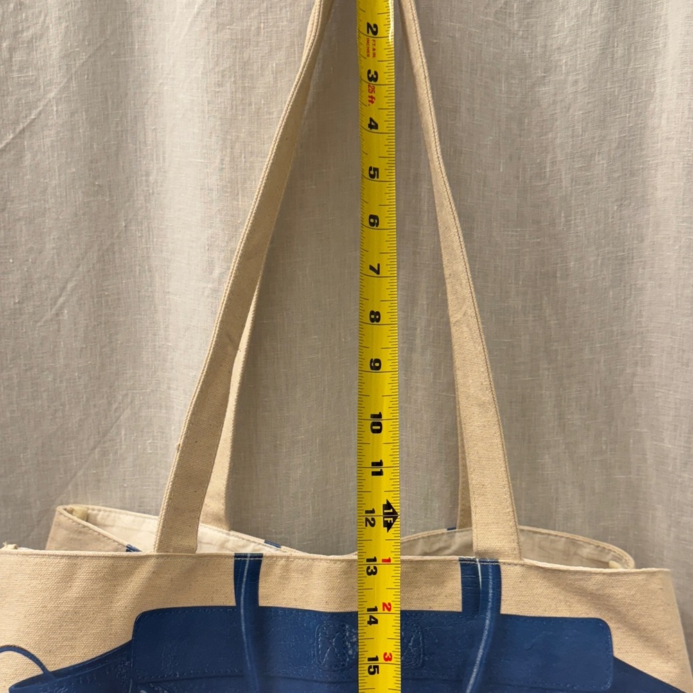 THURSDAY FRIDAY Canvas‎ Tote Bag  Royal Blue Faux Designer Bag Print Large Size - Picture 13 of 16